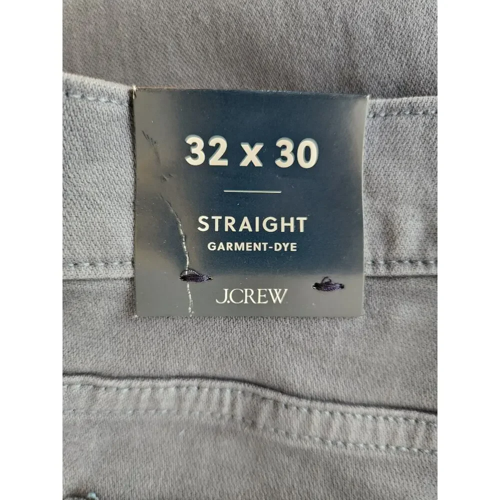 NWT J. Crew Straight-Fit Garment-Dyed Five-Pocket Opal Blue Jean 32/30 *Flaw